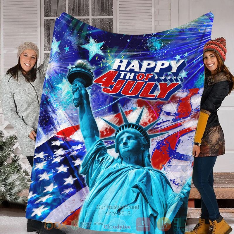 HOT Statue of Liberty Happy 4th July Art Blanket Quilt 3 HOT Statue of Liberty Happy 4th July Art Blanket Quilt word3