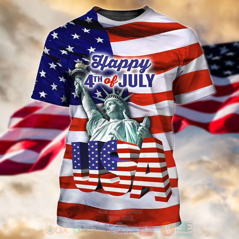 BEST Statue of Liberty Happy 4th of July 3D Printing T-Shirt 3 BEST Statue of Liberty Happy 4th of July 3D Printing T-Shirt word2