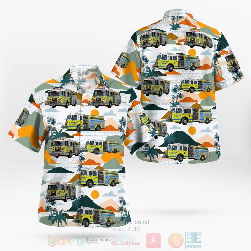 BEST Strausstown Volunteer Fire Co., Pennsylvania 3D Aloha Shirt word2