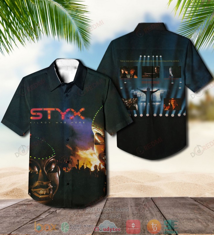 BEST Styx Band Kilroy Was Here Aloha Shirt word3