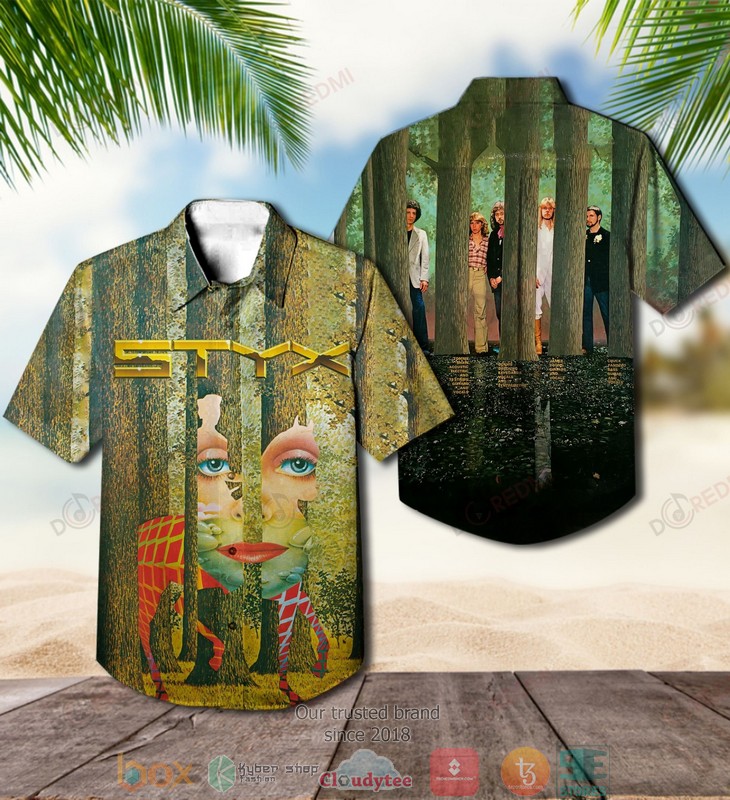 Styx The Grand Illusion Short Sleeve Hawaiian Shirt word1