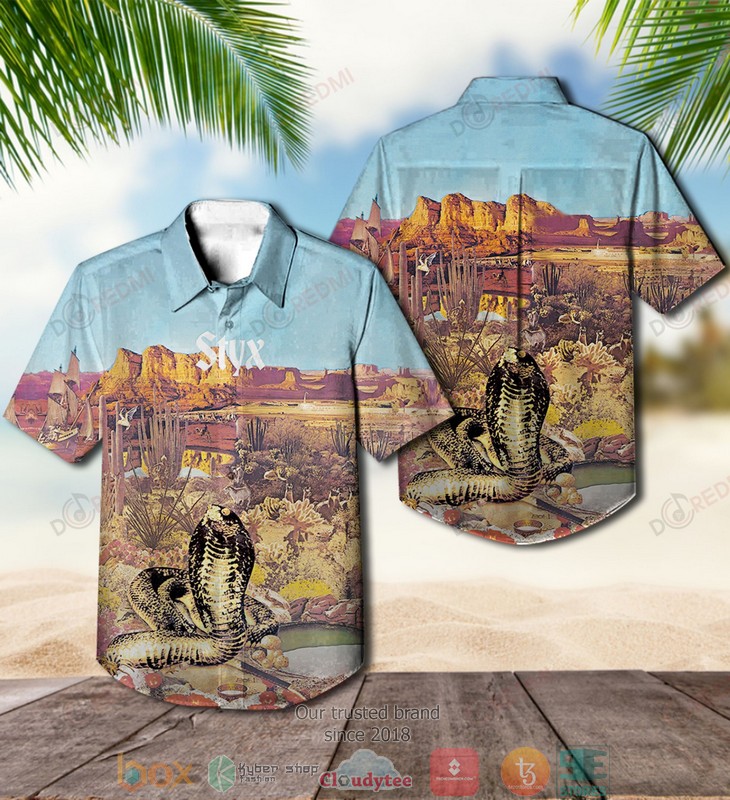 Styx band Short Sleeve Hawaiian Shirt word2