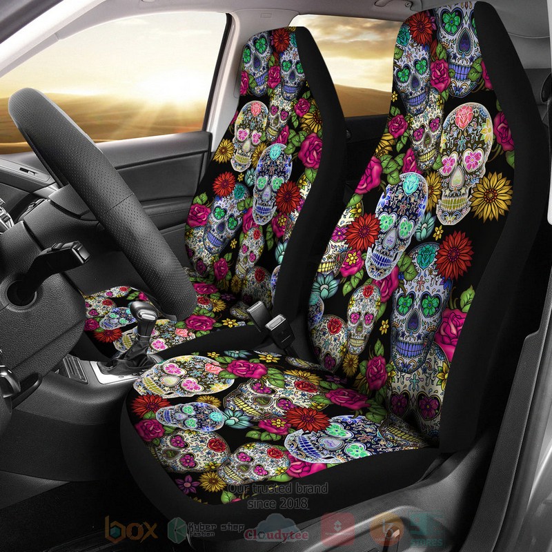 BEST Sugar Skulls Luxury Car Seat Covers