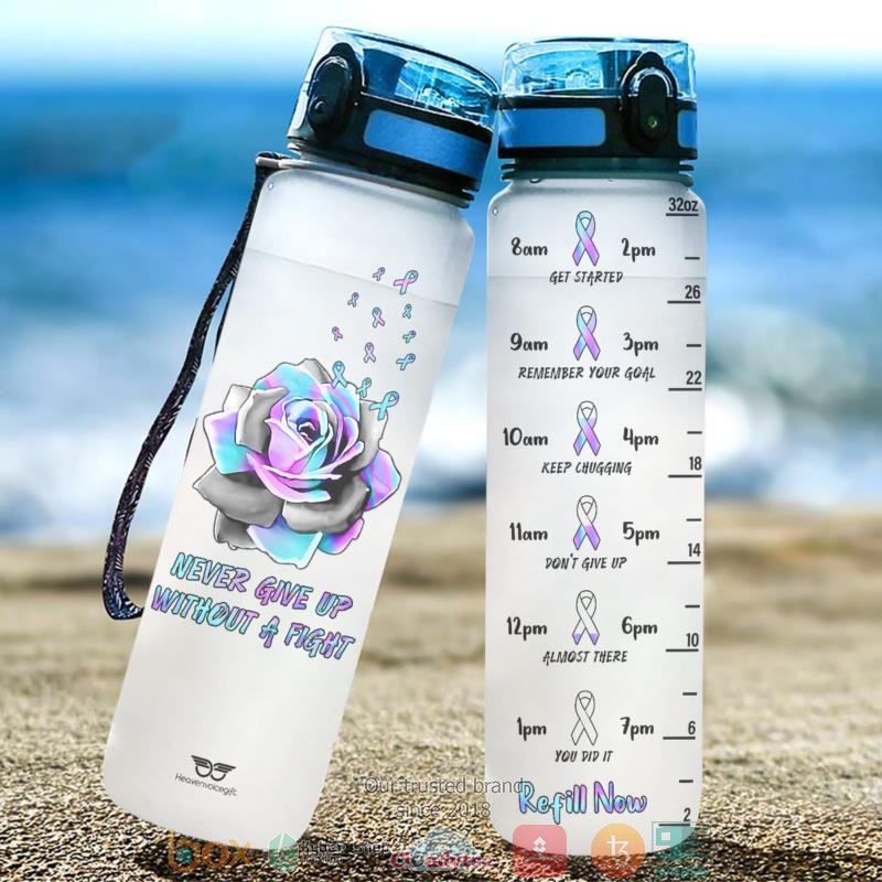 Suicide Awareness Never Give Up Without A Fight Water Bottle 2