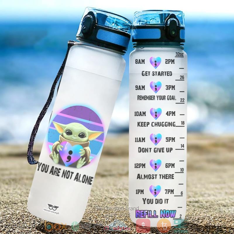 Baby Yoda Suicide Awareness You Are Not Alone Water Bottle 1