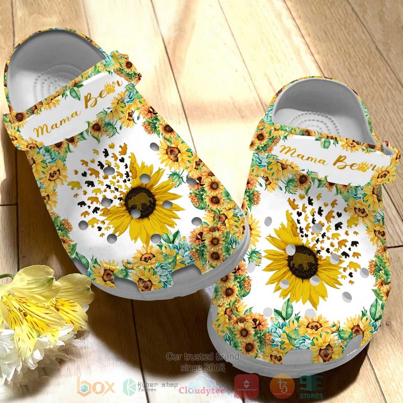 NEW Sunflower Mama bear Mother's Day Crocs Crocband Clog 3 NEW Sunflower Mama bear Mother's Day Crocs Crocband Clog word1