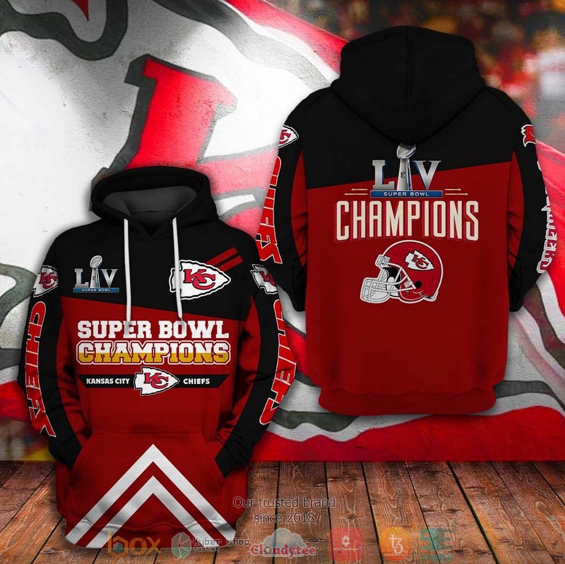 NEW Super Bowl LIV Champions Kansas City Chiefs 3D Hoodie word2