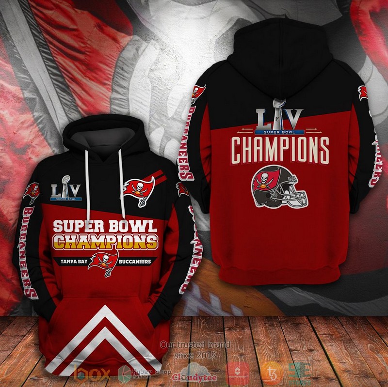 NEW Super Bowl LIV Champions Tampa Bay Buccaneers 3D Hoodie word3