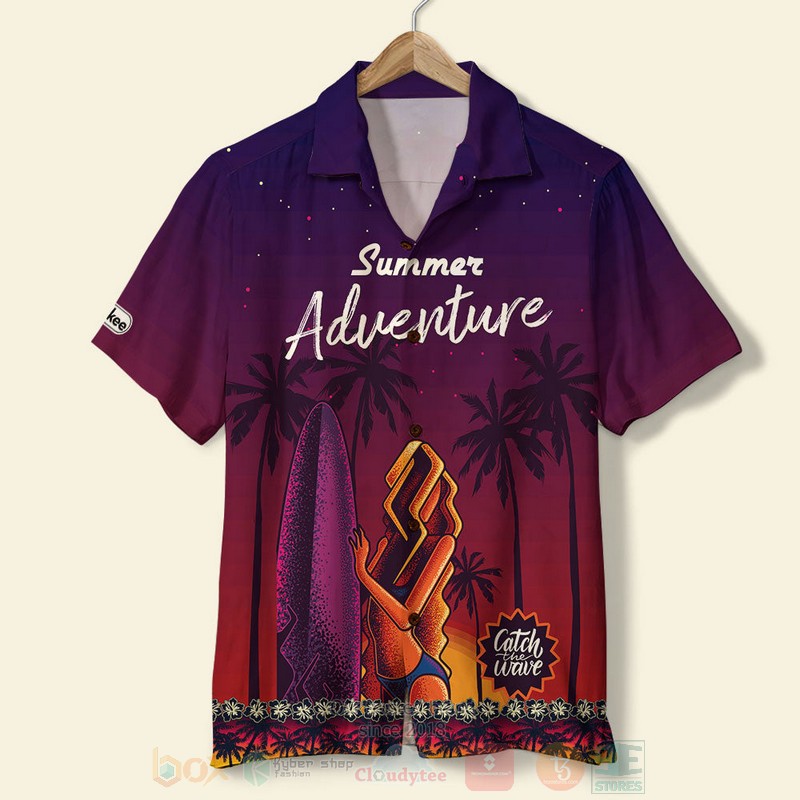 BEST Surfing Girl On the Beach With Surfing Aloha Hawaiian Shirt