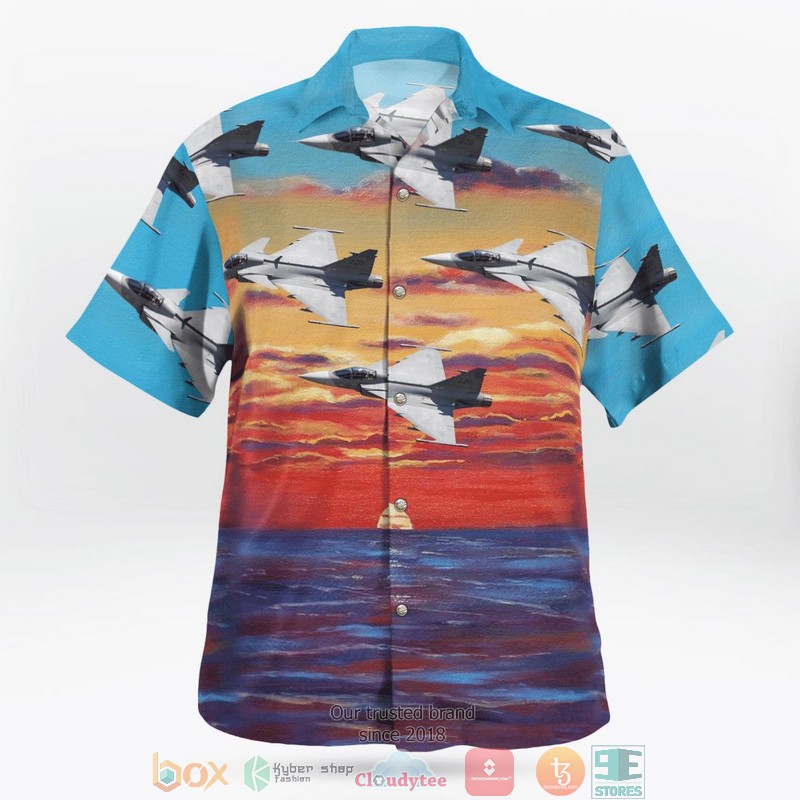 NEW Swedish Air Force Flygvapnet Saab JAS-39C Gripen Aloha Shirt 2 NEW Swedish Air Force Flygvapnet Saab JAS-39C Gripen Aloha Shirt word3