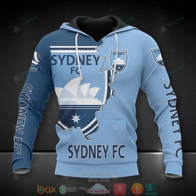 Sydney FC Blue 3D Hoodie, Shirt word1