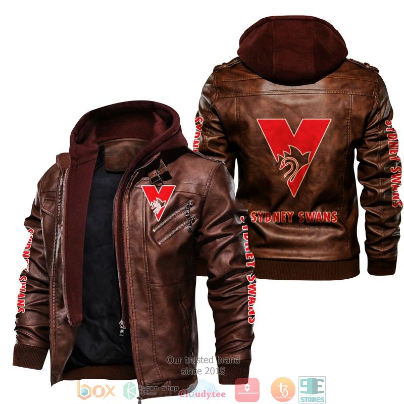 NEW Sydney Swans AFL PU Leather Jacket 1 NEW Sydney Swans AFL PU Leather Jacket word3