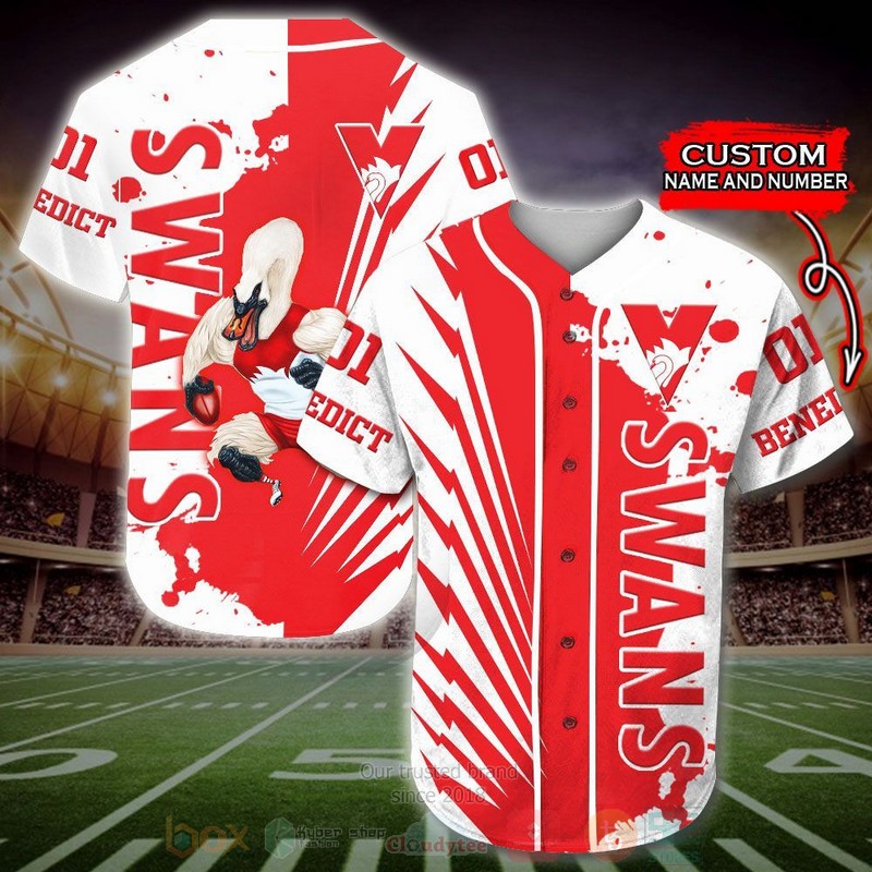 BEST Sydney Swans Custom AOP Baseball Jersey word3