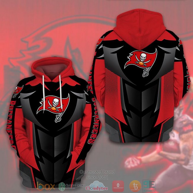NEW Tampa Bay Buccaneers red black 3D Hoodie 1 NEW Tampa Bay Buccaneers red black 3D Hoodie word1