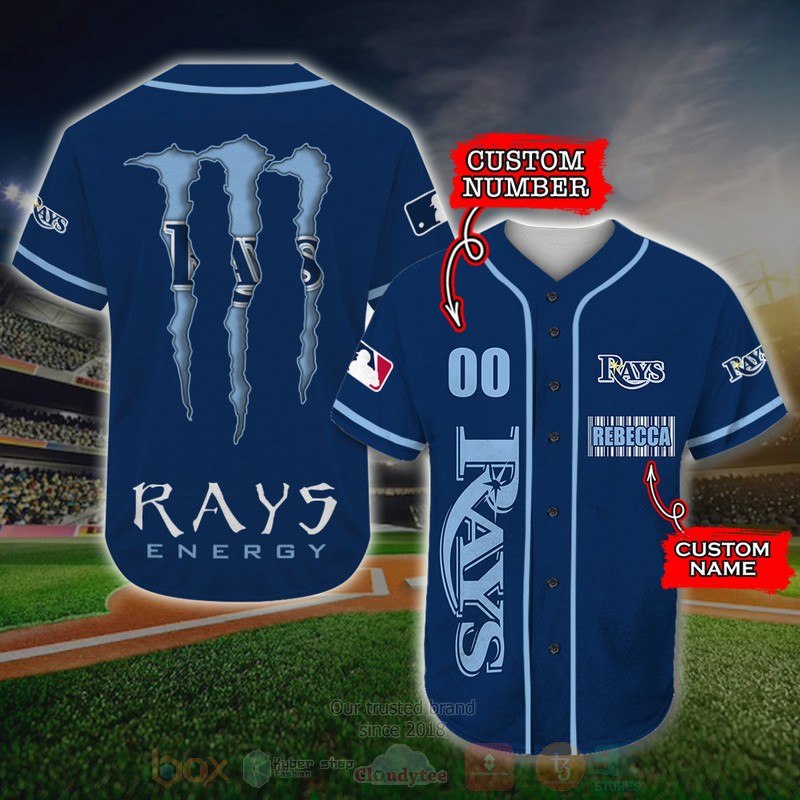 BEST Tampa Bay Rays, Monster Energy Custom AOP Baseball Jersey word2