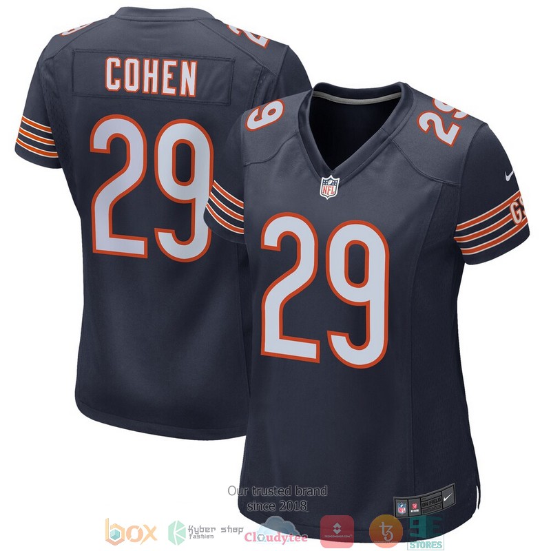 Tarik Cohen Navy Chicago Bears Football Jersey word3