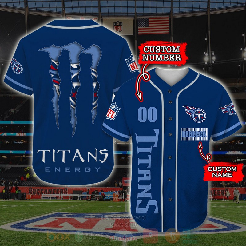 BEST Tennessee Titans, Monster Energy Custom AOP Baseball Jersey word1