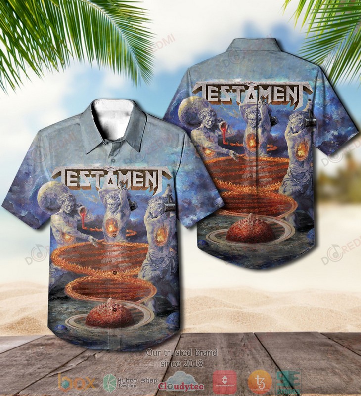 BEST Testament Band Titans Of Creation Aloha Shirt word2