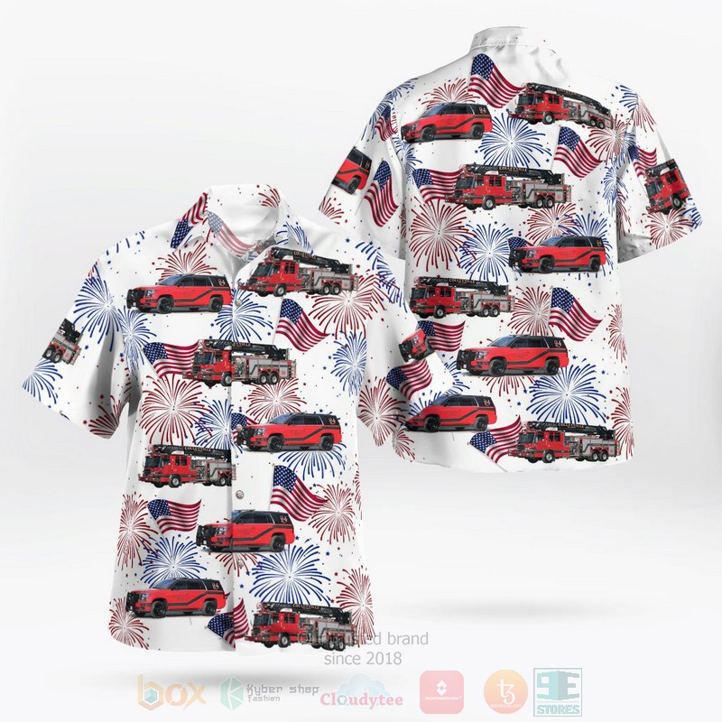 BEST Texas, Colleyville Fire Department, 4th of July 3D Aloha Shirt word1