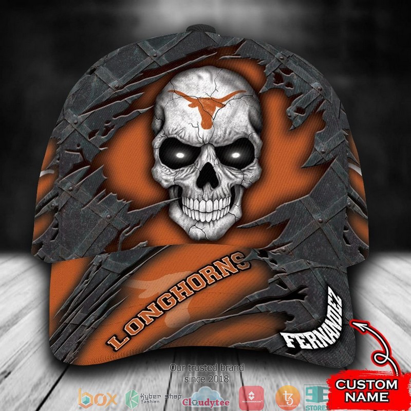 Texas Longhorns Skull NCAA1 Custom Name Cap