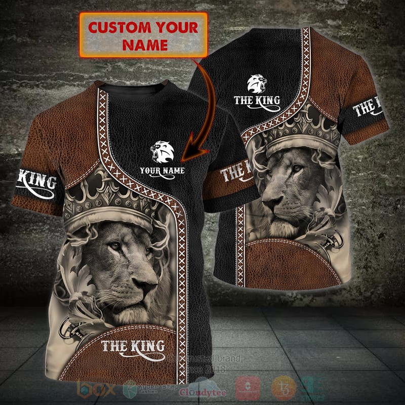 BEST The King Custom Name Black-Brown 3D Printing T-Shirt word3
