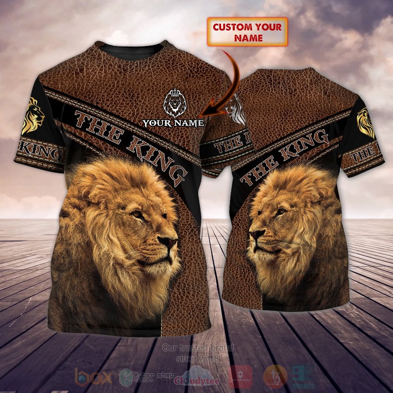 BEST The King Custom Name Brown 3D Printing T-Shirt word1