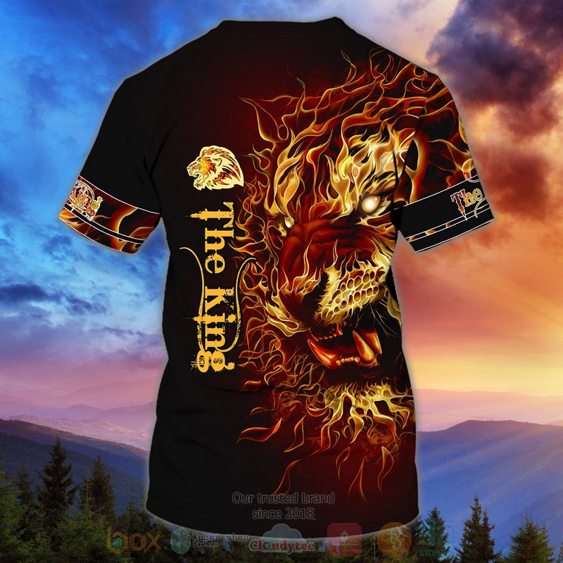 BEST The King Lion Fire Custom Name Black 3D Printing T-Shirt 3 BEST The King Lion Fire Custom Name Black 3D Printing T-Shirt word2