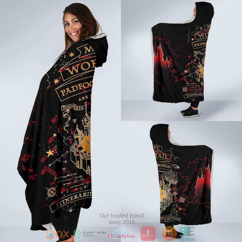 NEW The Marauders Map Glow In The Dark Fleece Hoodie Blanket 5 NEW The Marauders Map Glow In The Dark Fleece Hoodie Blanket word3