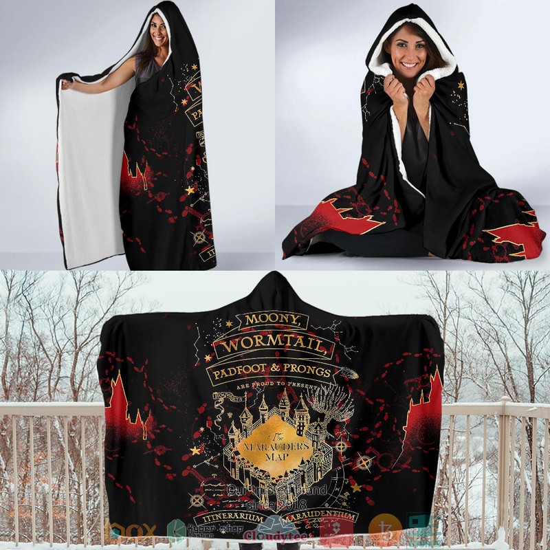 NEW The Marauders Map Glow In The Dark Fleece Hoodie Blanket 4 NEW The Marauders Map Glow In The Dark Fleece Hoodie Blanket word3