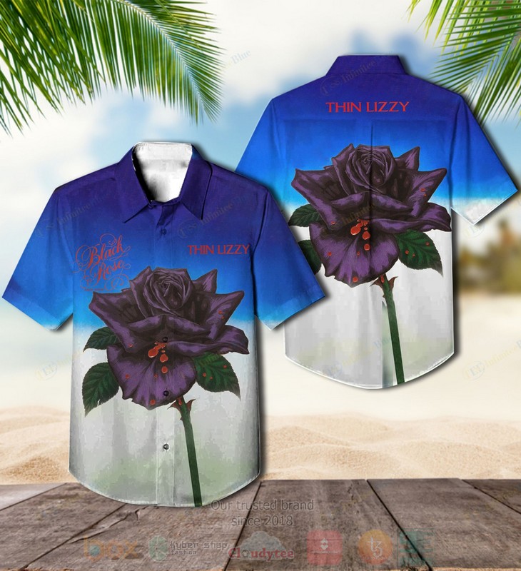 BEST Thin Lizzy Black Rose A Rock Legend Album Aloha Hawaiian Shirt