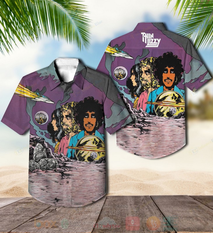 BEST Thin Lizzy Vagabonds of the Western World Album Aloha Hawaiian Shirt