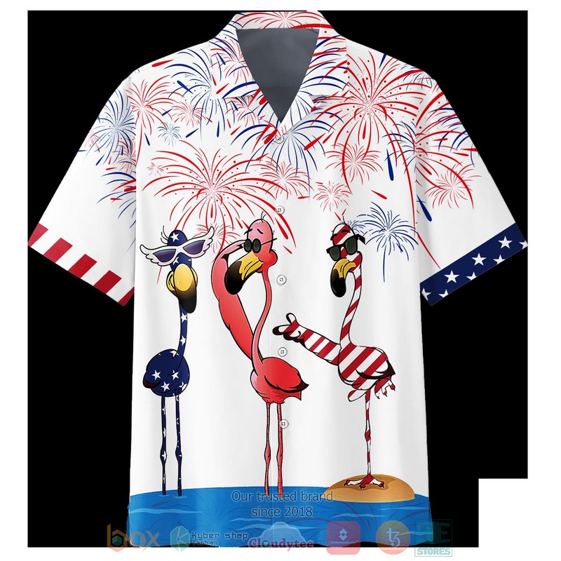 NEW Three Flamingo Independence Day Is Coming white Hawaii Shirt, Shorts 2 NEW Three Flamingo Independence Day Is Coming white Hawaii Shirt, Shorts word1