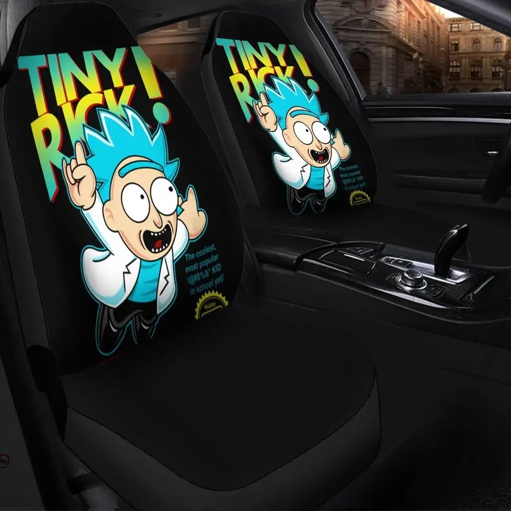 Tiny Funny Rick And Morty Cartoon Black Limited Car Seat Covers