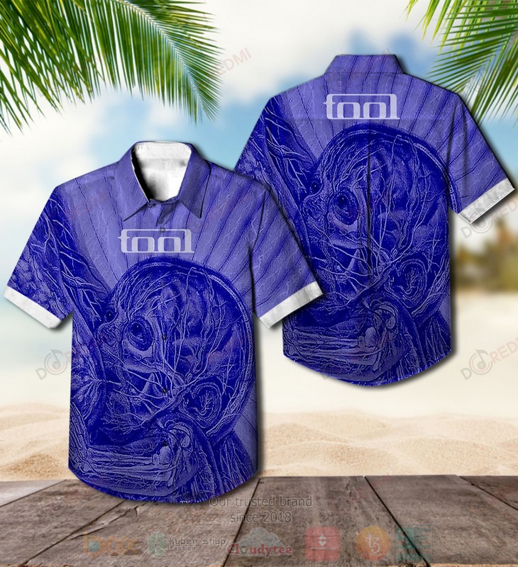 BEST Tool Band Blue Pattern Album Aloha Hawaiian Shirt