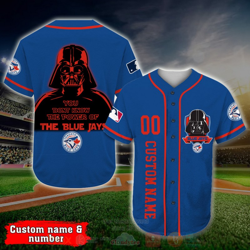 BEST Toronto Blue Jays, Darth Vader Custom AOP Baseball Jersey word3