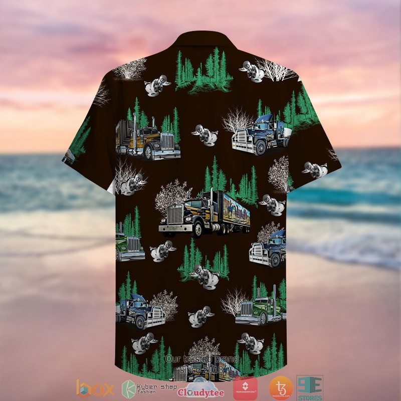 Trucker 7 With Semitruck Pattern Dark Hawaiian shirt 2 Trucker 7 With Semitruck Pattern Dark Hawaiian shirt word2