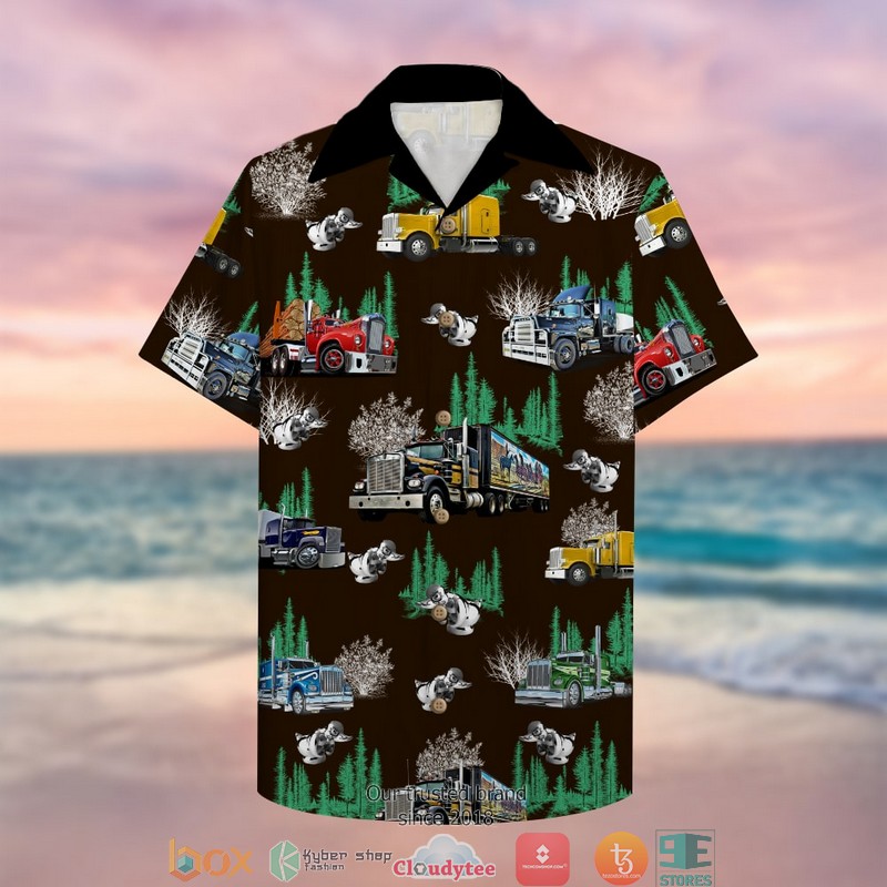 Trucker 7 With Semitruck Pattern Hawaiian shirt 1 Trucker 7 With Semitruck Pattern Hawaiian shirt word3