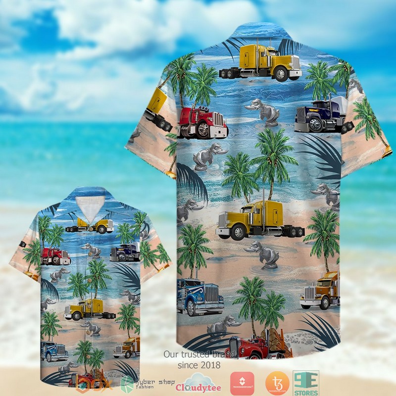 Trucker Semitruck 2 Hawaiian shirt 2 Trucker Semitruck 2 Hawaiian shirt word1