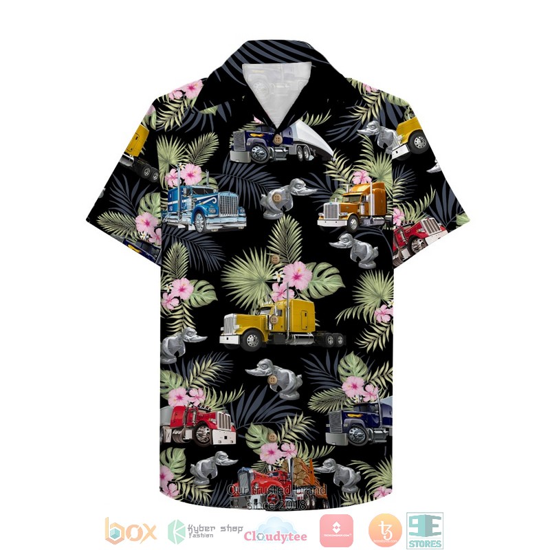 Trucker Semitruck pattern Hawaiian Shirt