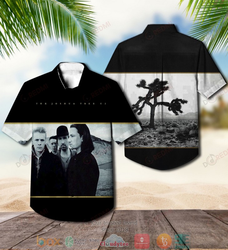 U2 band The Joshua Tree Short Sleeve Hawaiian Shirt word3