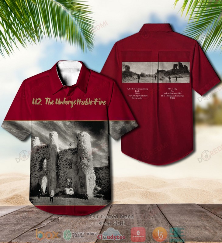 U2 band The Unforgettable Fire Short Sleeve Hawaiian Shirt 1 U2 band The Unforgettable Fire Short Sleeve Hawaiian Shirt word3