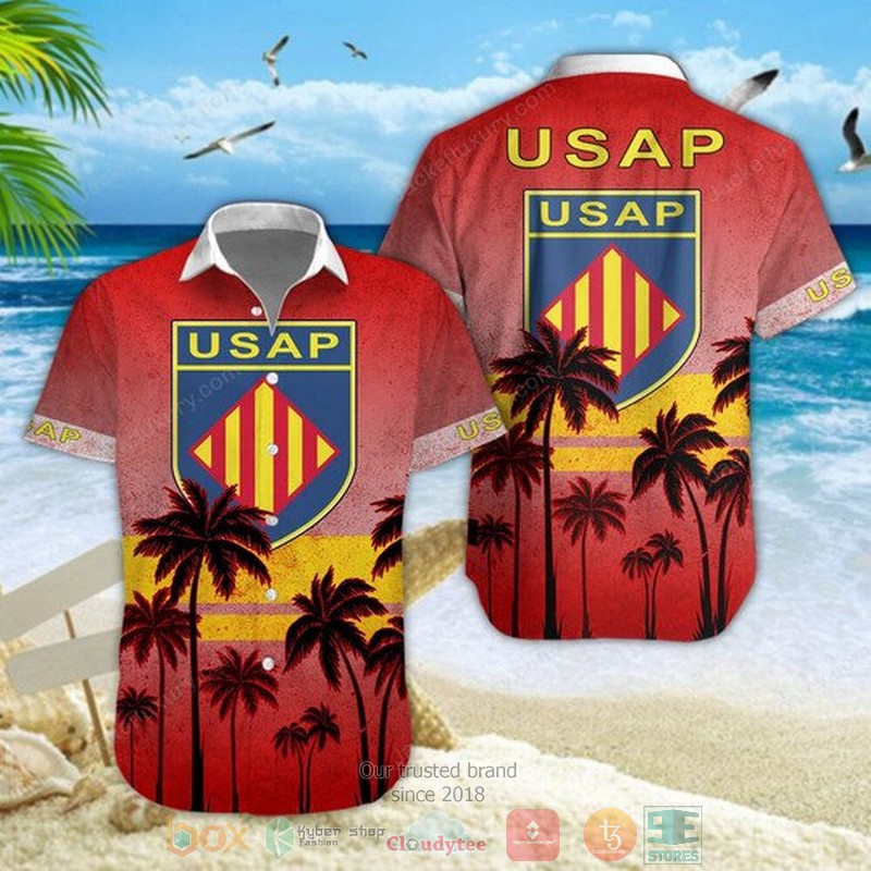 HOT USA Perpignan palm tree Hawaiian Shirt, Shorts word3
