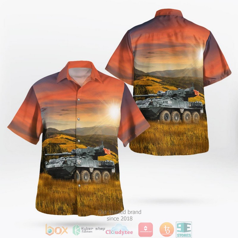 NEW US Army M1128 Mobile Gun System MGS Aloha Shirt