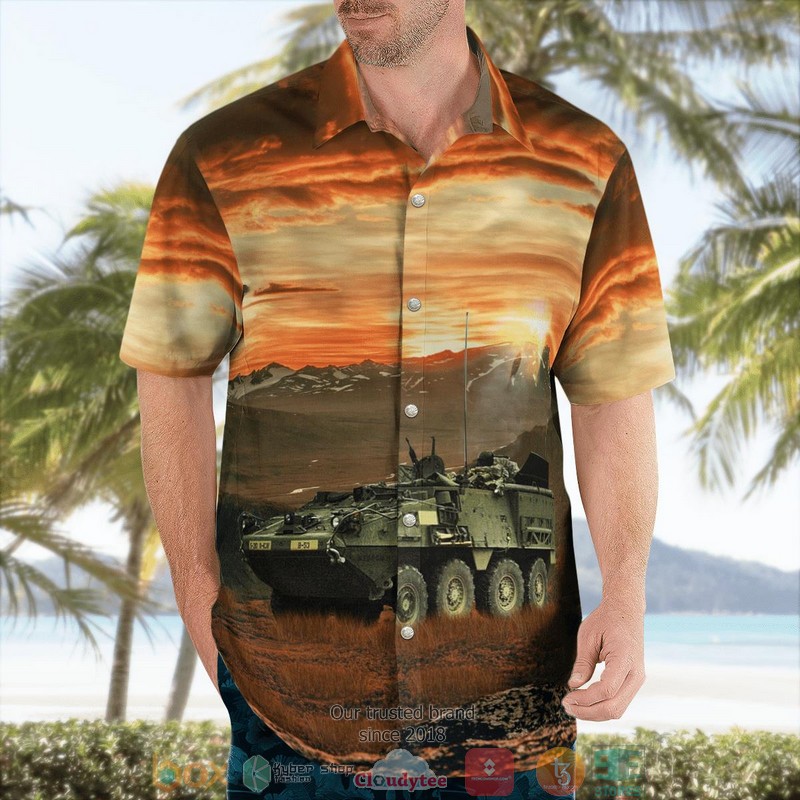 NEW US Army M1129 Mortar Carrier MC orange Aloha Shirt word3