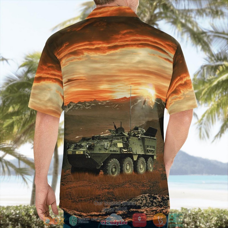 NEW US Army M1129 Mortar Carrier MC orange Aloha Shirt word3