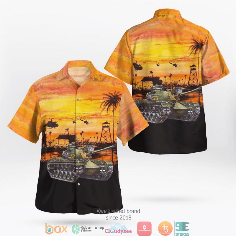 US Army Vietnam War M48A3 Patton Medium Tank Hawaiian Shirt