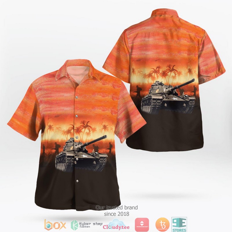 US Army Vietnam War M60A1 Main Battle Tank Hawaiian Shirt word1