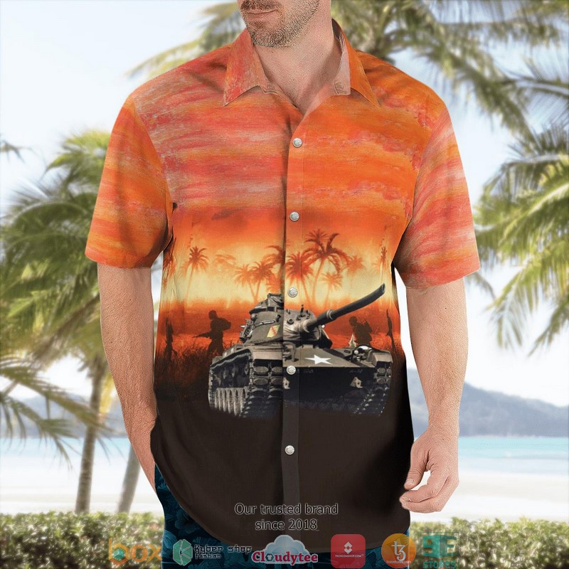 US Army Vietnam War M60A1 Main Battle Tank Hawaiian Shirt 3 US Army Vietnam War M60A1 Main Battle Tank Hawaiian Shirt word2