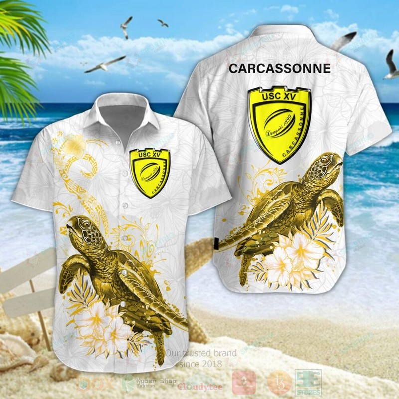 BEST US Carcassonne Turtle Aloha Hawaiian Shirt, Short Pants
