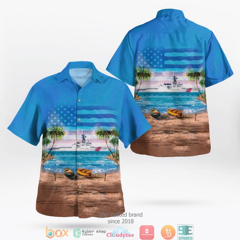US Coast Guard USCGC Bertholf WMSL 750 Independence Day Hawaiian Shirt word3